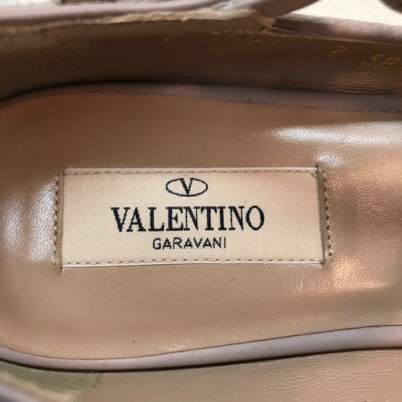 NIB Authentic Valentino Garavani Rockstud Ankle Strap Pebbled Leather Flat - Picture 2 of 7